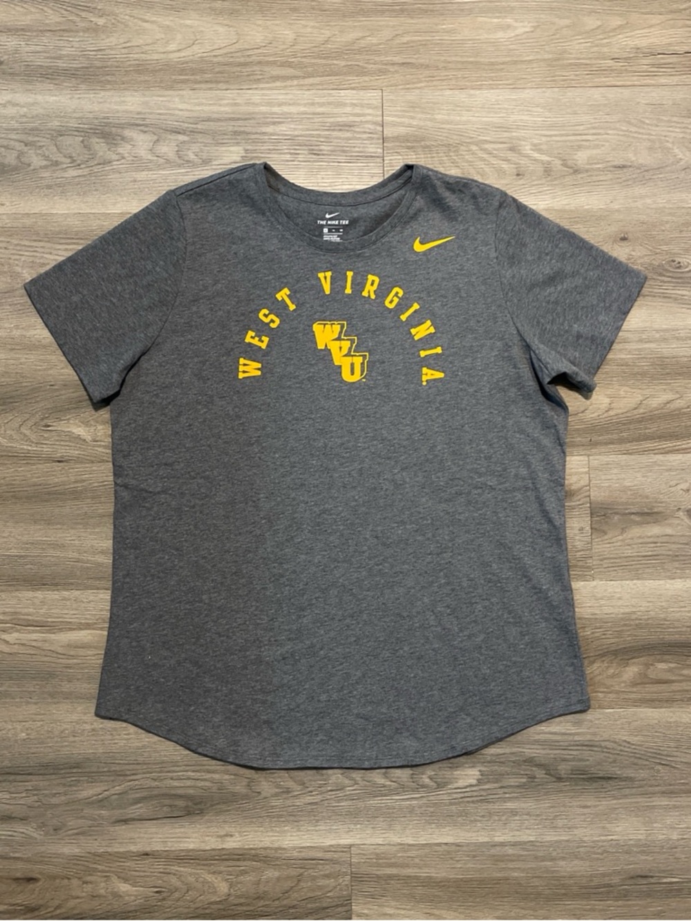 Nike Gray Tee with Yellow WVU Logo